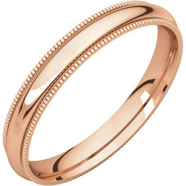 14K Rose Gold 2.5mm Milgrain Band 14K Rose Gold 2.5mm Milgrain Band